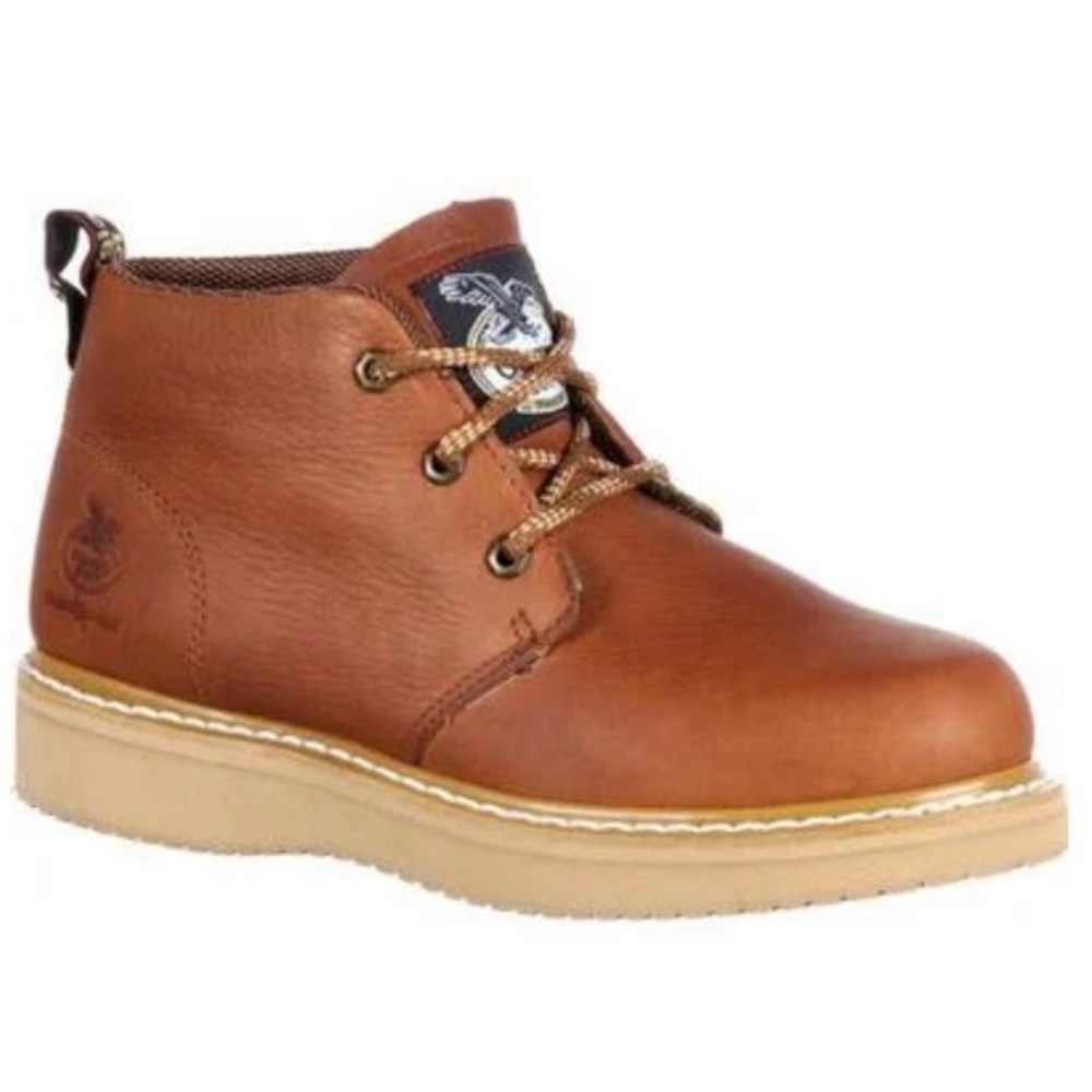 GEORGIA BOOT WEDGE CHUKKA WORK BARRACUDA GOLD MEN'S BOOT SIZE 11.5 W